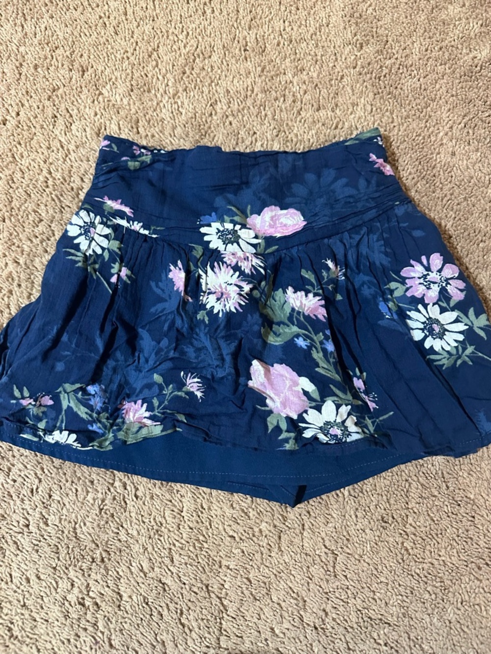 Abercrombie Kids Floral Mini Skirt Skort Blue Size 5/6 Lined Girls